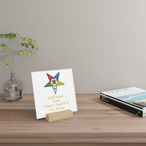 OES Plaque - Colorful Eastern Star with Personalization - Bricks Masons