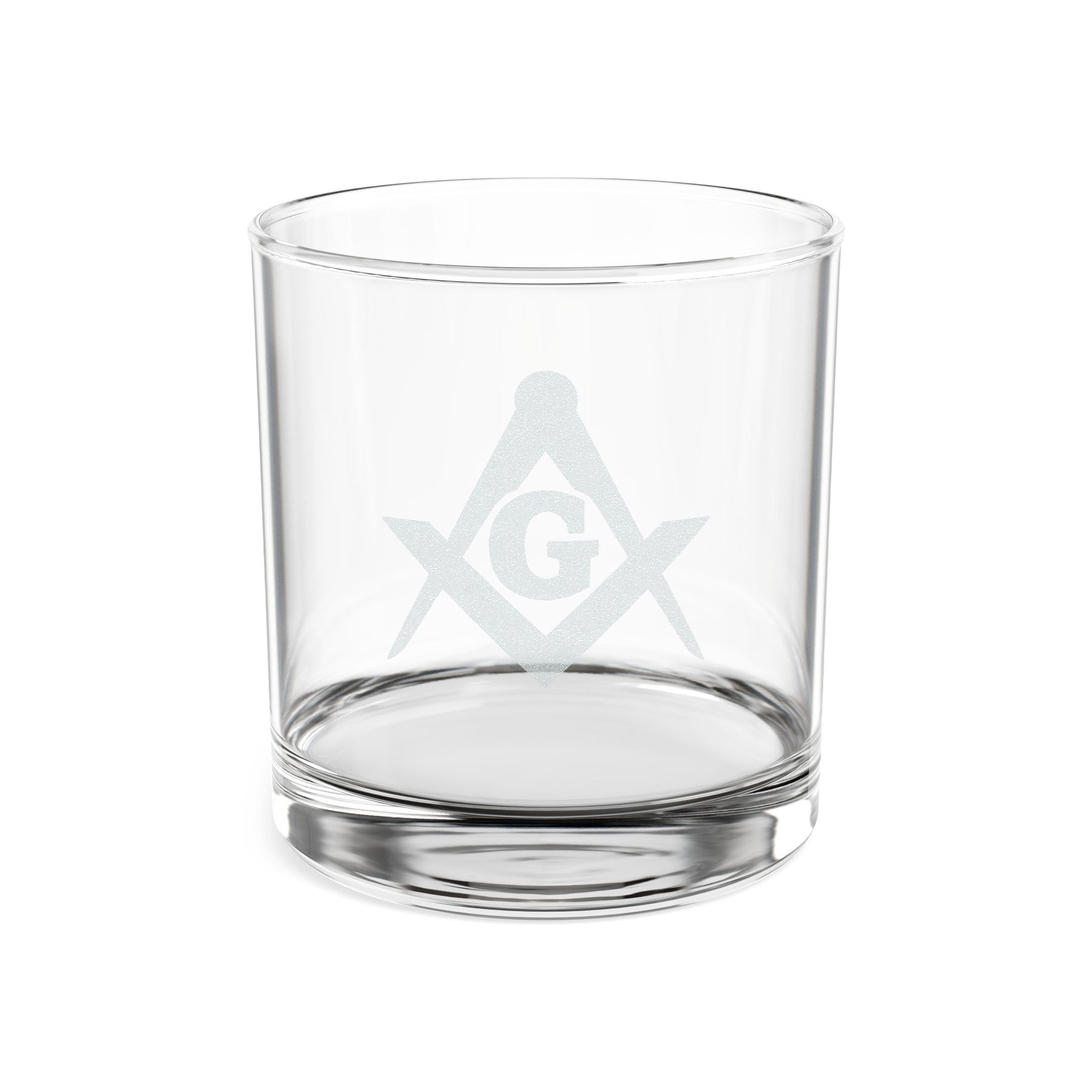 Master Mason Blue Lodge Whiskey Glass - Square & Compasses with G - Bricks Masons