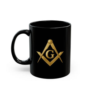 Master Mason Blue Lodge Mug - Golden Square & Compasses with G - Bricks Masons