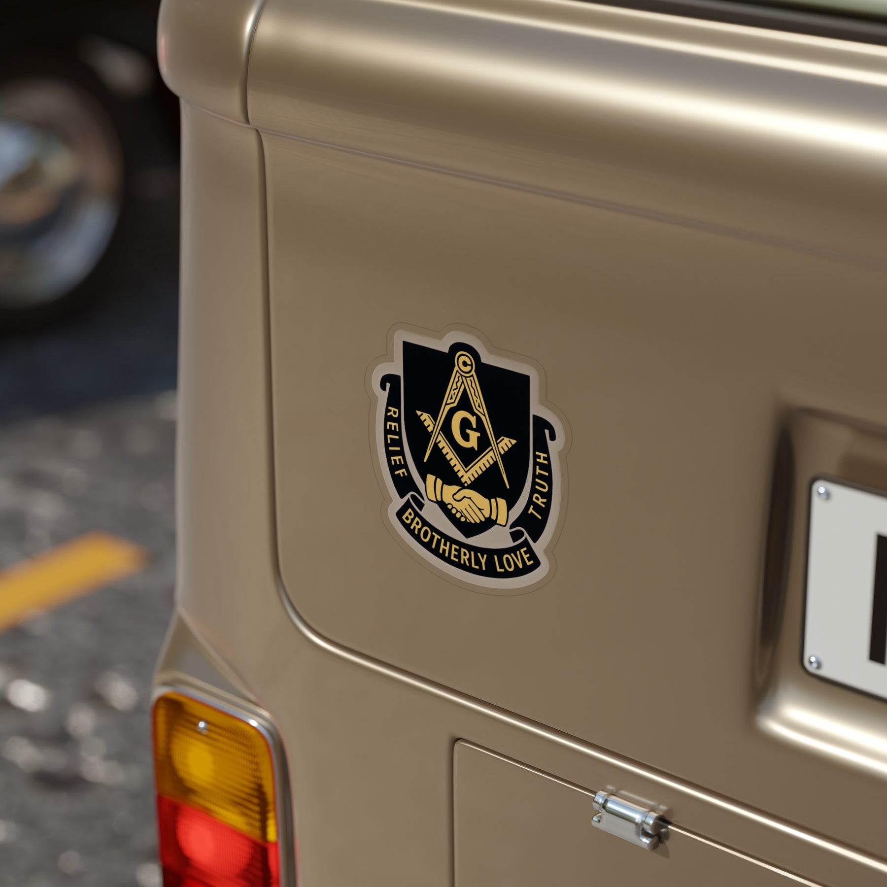 Master Mason Blue Lodge Sticker Decal - Water Resistant Vinyl Brotherly Love - Bricks Masons