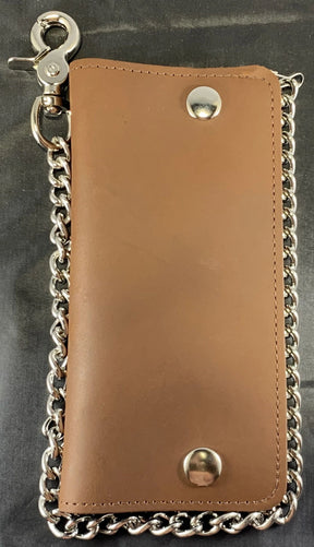 Widows Sons Wallet - Long Brown With Chain - Bricks Masons