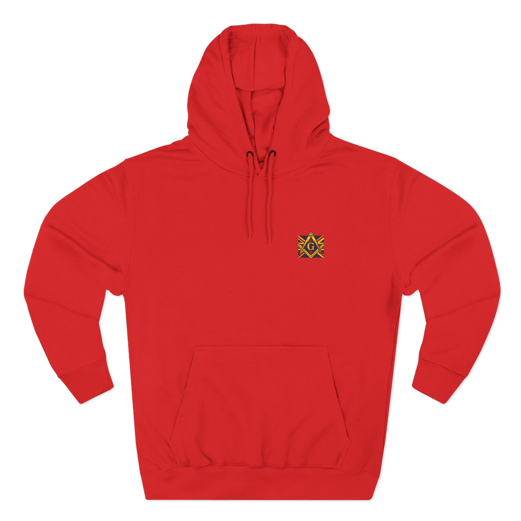 Master Mason Blue Lodge Hoodie - Three-Panel Fleece Signature Chest Stitch - Bricks Masons