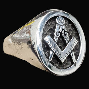 Masonic Ring, Apprentice Degree, Silver, Freemasonry, 1.6 cm, Art. 42 - Bricks Masons