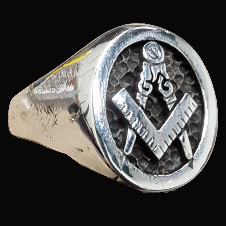 Masonic Ring, Apprentice Degree, Silver, Freemasonry, 1.6 cm, Art. 42 - Bricks Masons