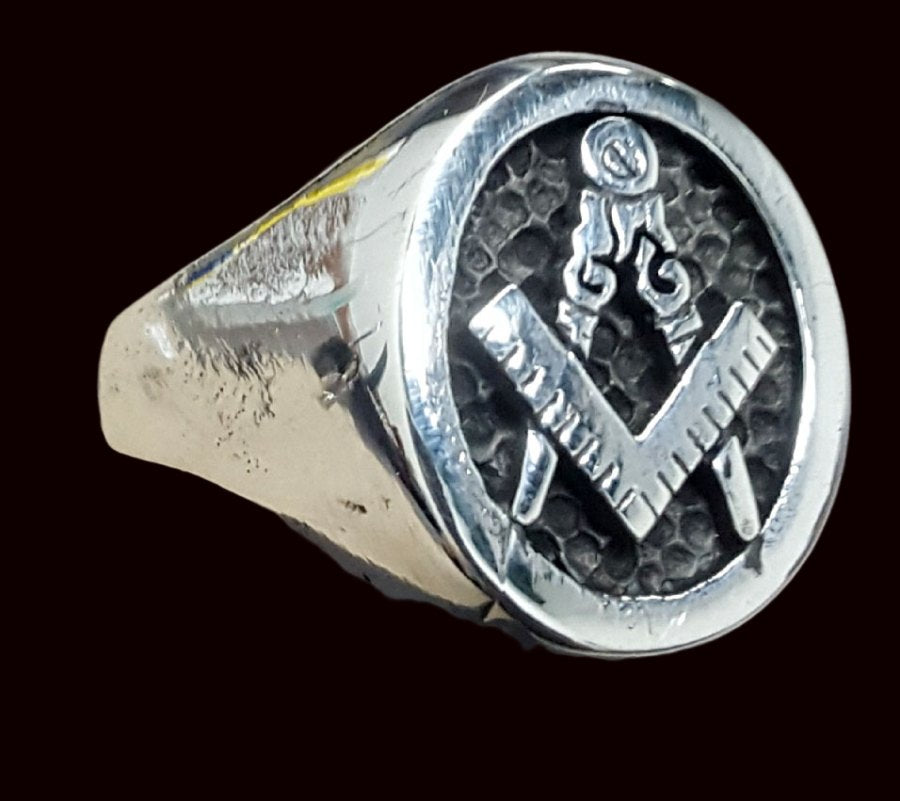 Masonic Ring, Apprentice Degree, Silver, Freemasonry, 1.6 cm, Art. 42 - Bricks Masons