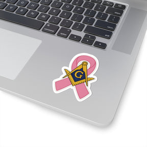 Master Mason Blue Lodge Sticker Decal - Kiss-Cut Breast Cancer Awareness - Bricks Masons