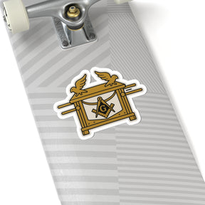 Master Mason Blue Lodge Sticker Decal - Kiss-Cut Ark of the Covenant - Bricks Masons