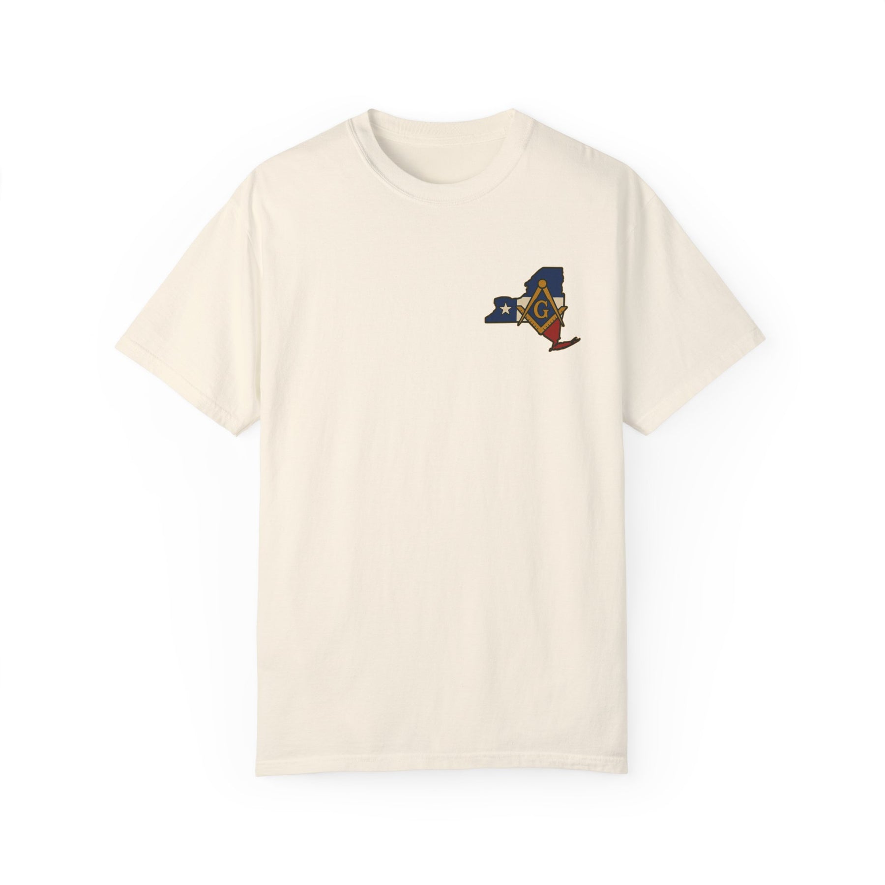 Master Mason Blue Lodge T-Shirt - Garment-Dyed New York Mason - Bricks Masons