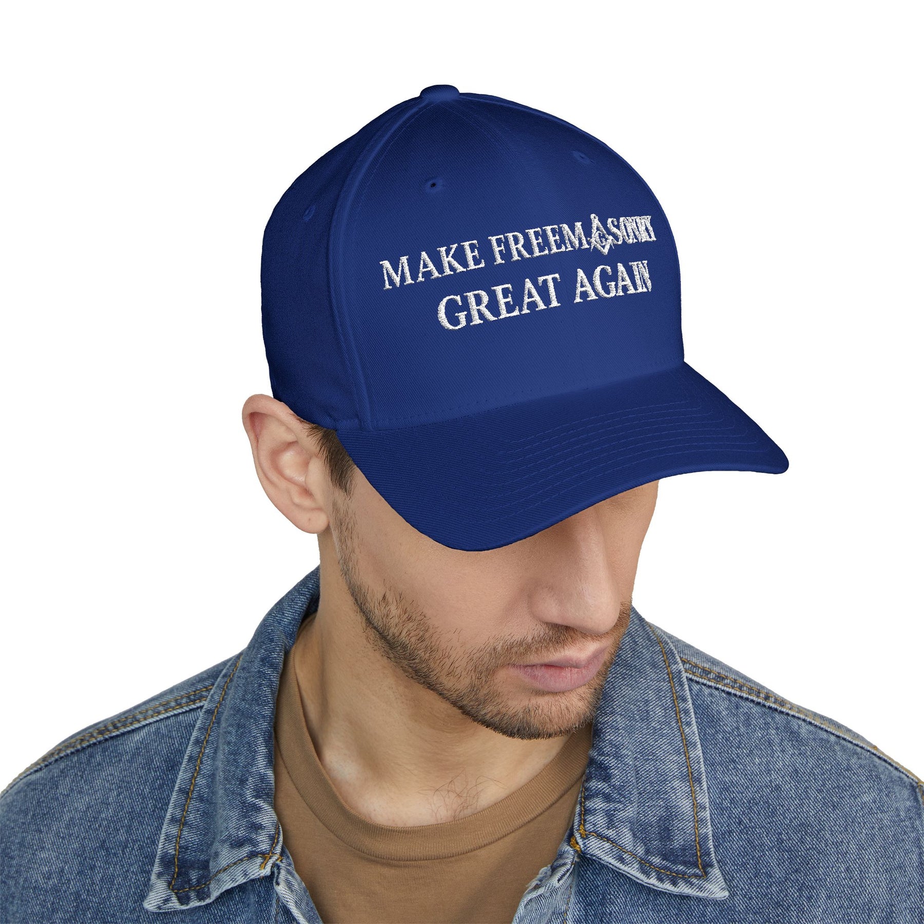 Master Mason Blue Lodge Baseball Cap - Embroidered Make Freemasonry Great Again - Bricks Masons