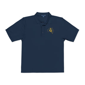 Master Mason Blue Lodge Australia Jurisdiction Polo Shirt - Embroidered S&C Australia Map - Bricks Masons