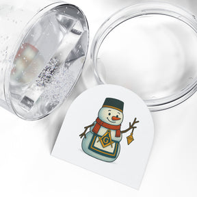 Master Mason Blue Lodge Snow Globe - Square & Compass G Motif - Bricks Masons