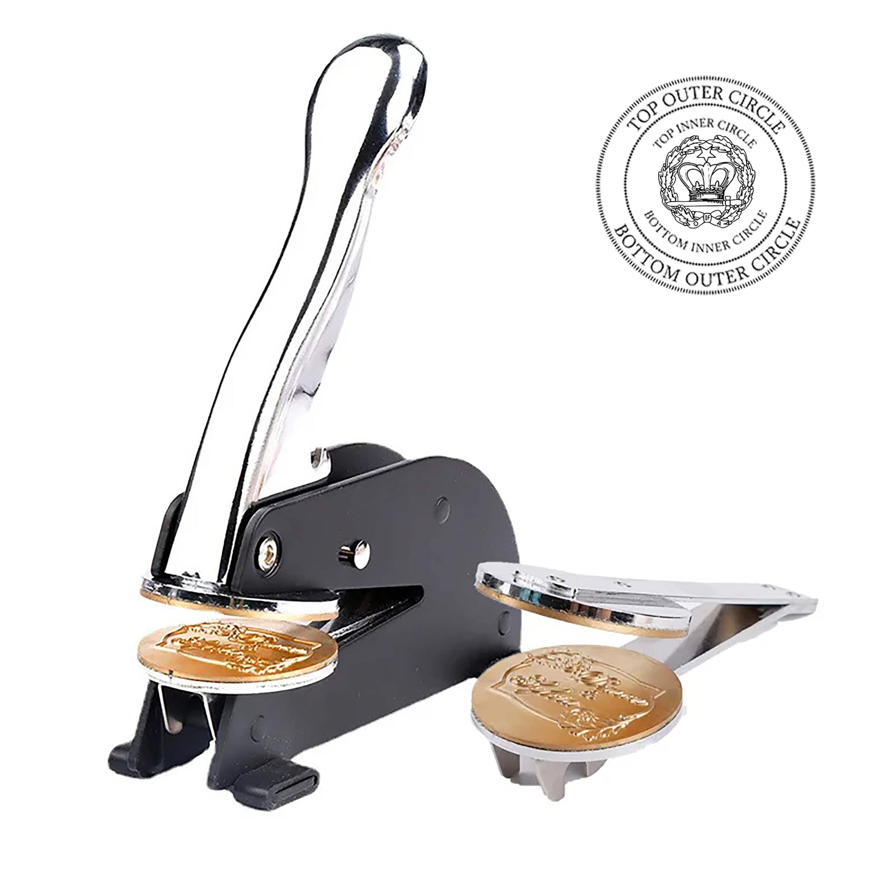 Order Of The Amaranth Seal Press - Desktop Stainless Steel With Customizable Stamp - Bricks Masons