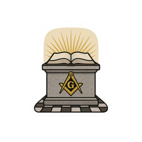 Master Mason Blue Lodge Sticker Decal - Kiss-Cut Masonic Altar - Bricks Masons
