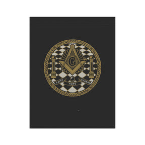 Master Mason Blue Lodge Yard Flag - Faith Hope Charity Printed Poly Poplin - Bricks Masons