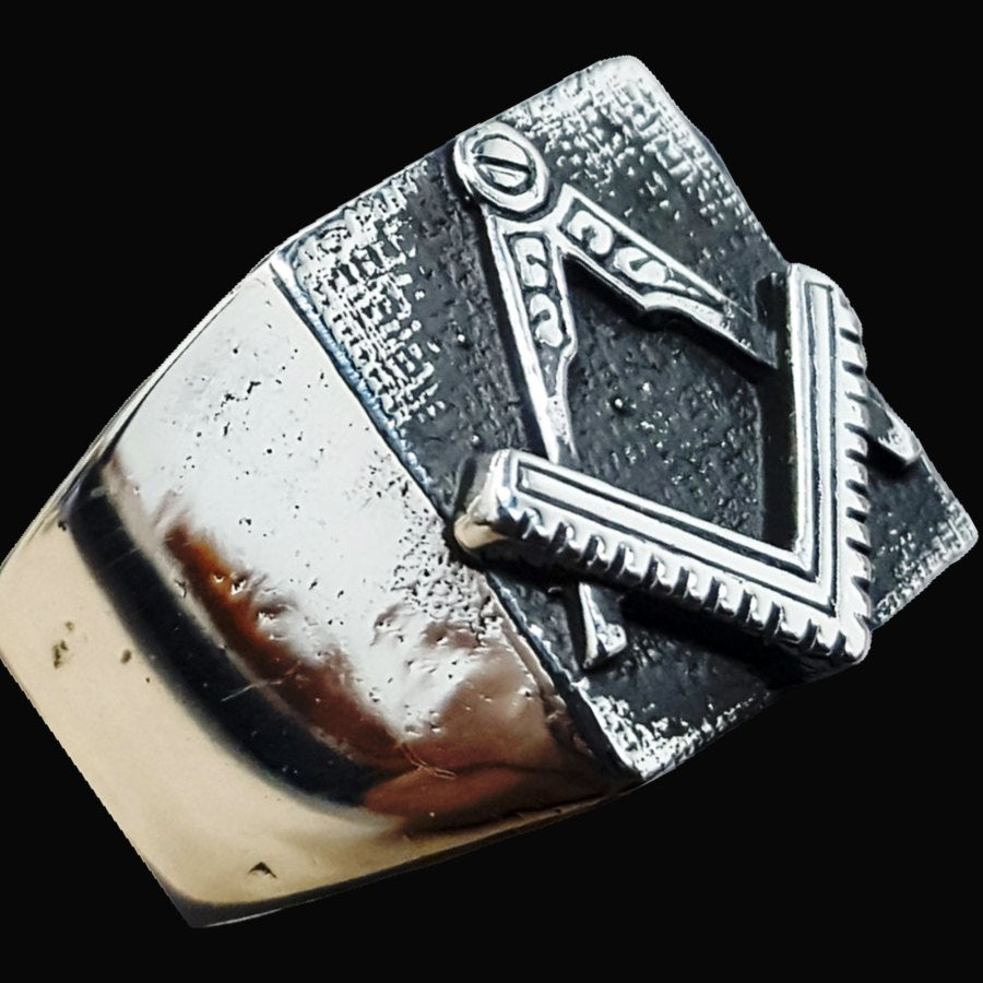 Masonic Ring, Apprentice Degree, Silver, Freemasonry, 1.5 cm, Art. 55 - Bricks Masons