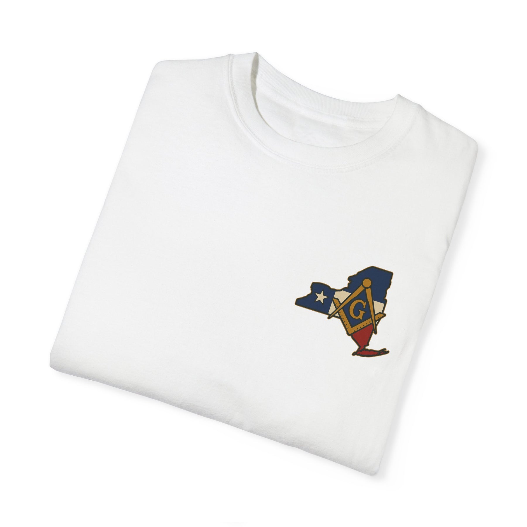 Master Mason Blue Lodge T-Shirt - Garment-Dyed New York Mason - Bricks Masons