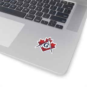 Master Mason Blue Lodge Canada Jurisdiction Sticker Decal - Maple Leaf With S&C - Bricks Masons