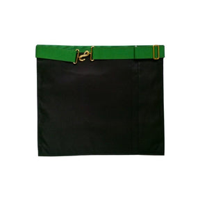 5th Degree Scottish Rite Apron - White with Green Borders Satin - Bricks Masons