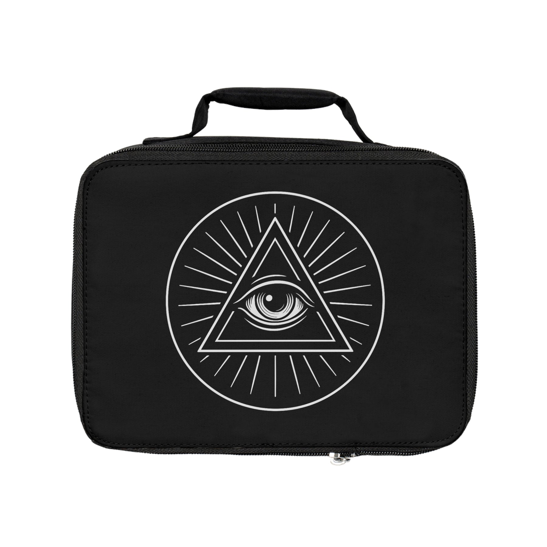 Eye of Providence Lunch Bag - Black & White Fully Insulated - Bricks Masons