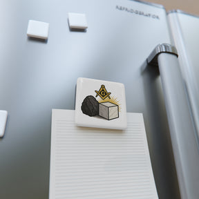 Master Mason Blue Lodge Magnet - Porcelain With Magnet - Bricks Masons