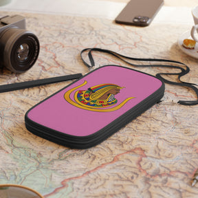 DOI Passport Wallet - Pink With Shoulder & Wrist Strap - Bricks Masons