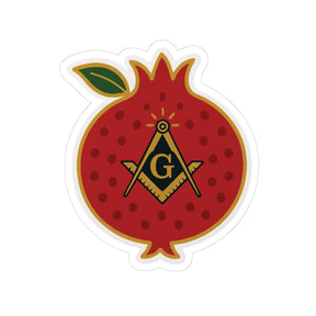 Master Mason Blue Lodge Sticker Decal - Kiss-Cut Pomegranate S & C - Bricks Masons