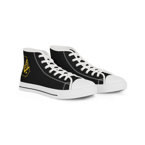 Master Mason Blue Lodge Sneaker - High Top Black & White Sole Georgia Map Mason - Bricks Masons