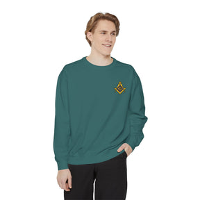 Master Mason Blue Lodge Sweatshirt - Embroidered Emblem Square & Compass G - Bricks Masons