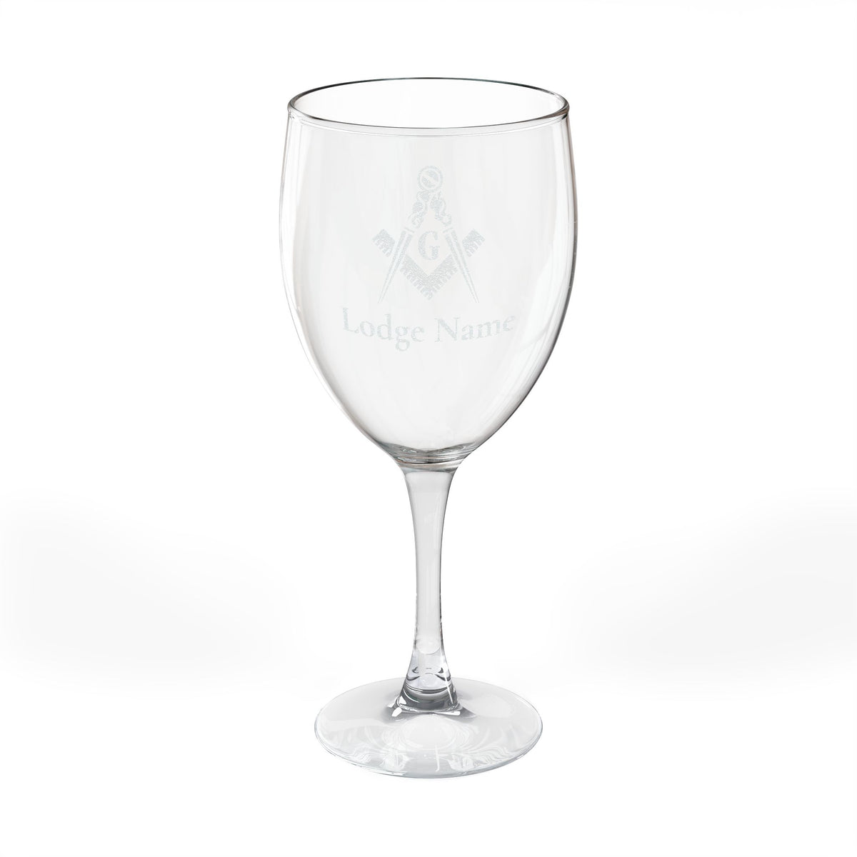 Master Mason Blue Lodge Wine Glass - Square & Compass G with Customization - Bricks Masons