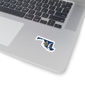 Master Mason Blue Lodge Sticker Decal - Kiss-Cut Maryland Chesapeake Bay - Bricks Masons