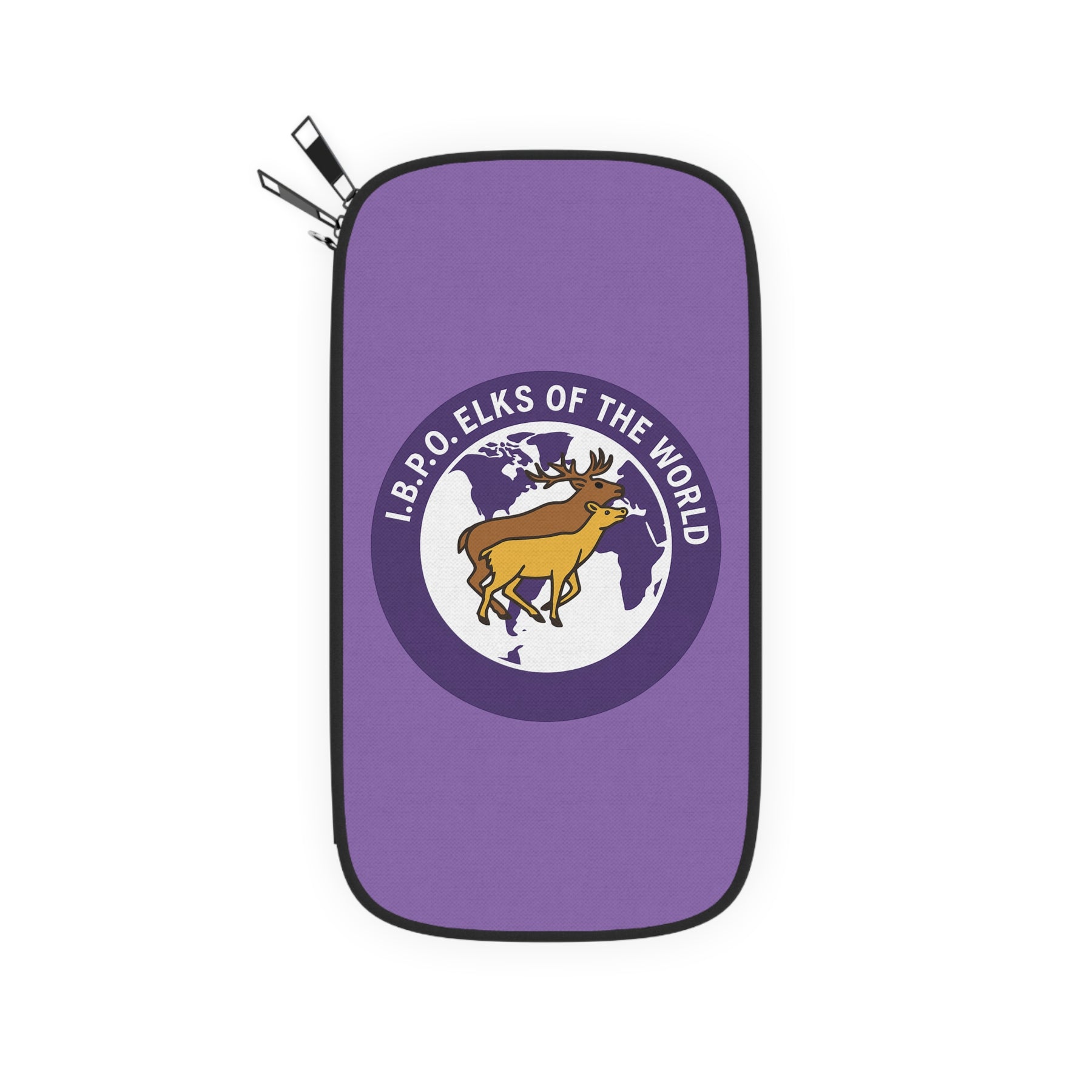 Elks of the World Passport Wallet - Purple IBPO With Shoulder & Wrist Strap - Bricks Masons