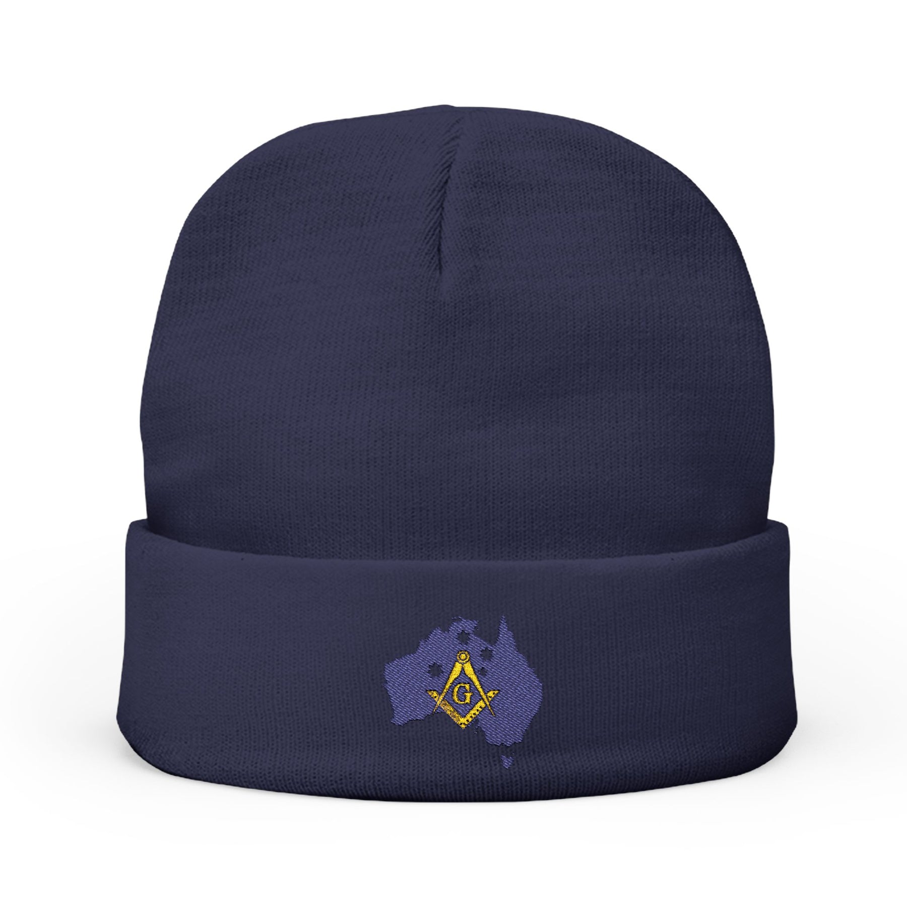 Master Mason Blue Lodge Australia Jurisdiction Beanie - Knit Embroidery Mason S&C - Bricks Masons