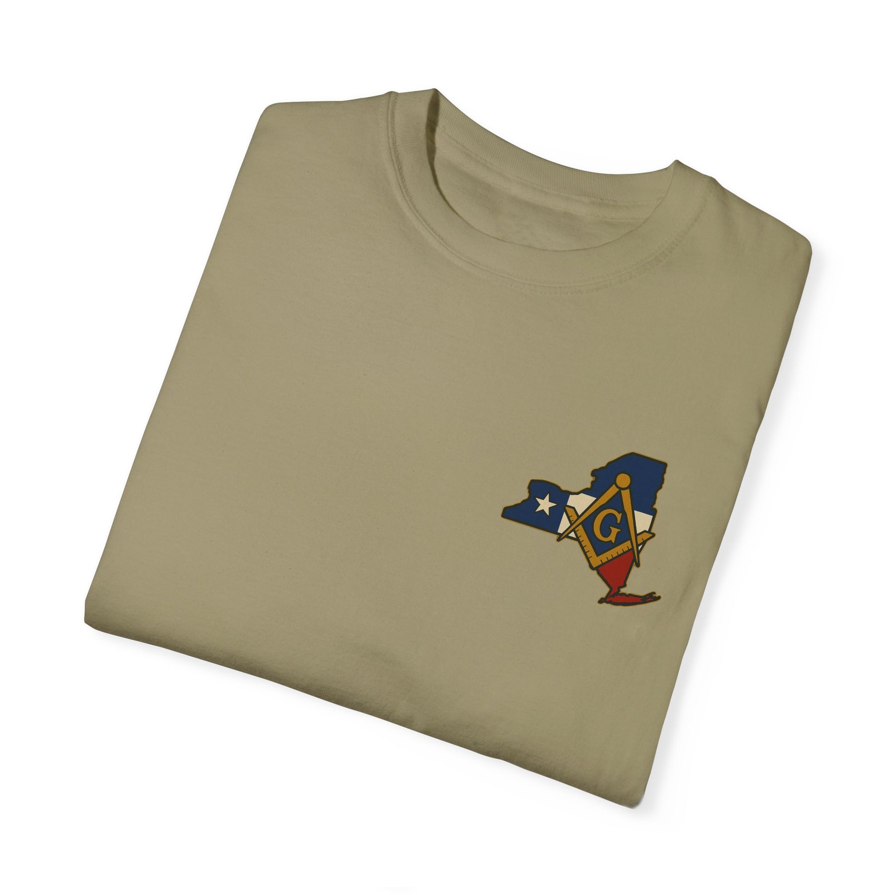 Master Mason Blue Lodge T-Shirt - Garment-Dyed New York Mason - Bricks Masons