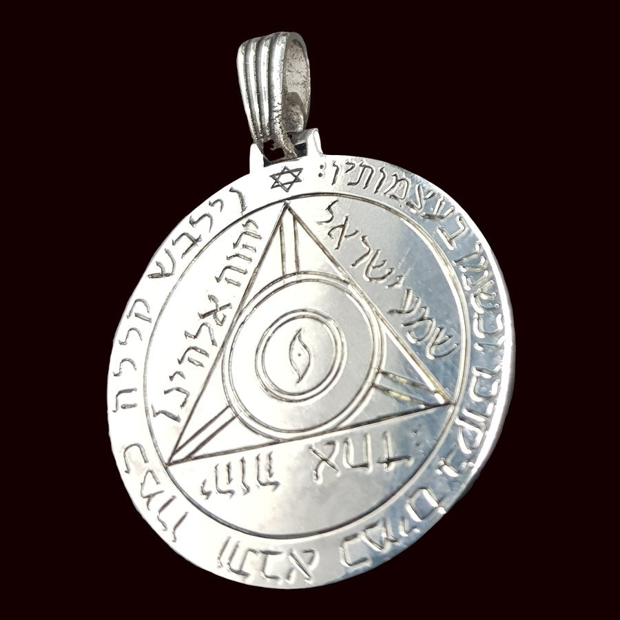 Wiccan Pendant Fourth Pentacle consecrated to Saturn Silver 3 Cm 13 Gr 44 Seals of Solomon Art 793 - Bricks Masons