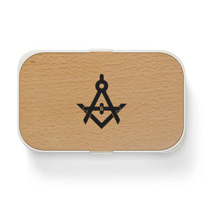 Master Mason Blue Lodge Lunch Box - Wooden Lid with Square & Compass G