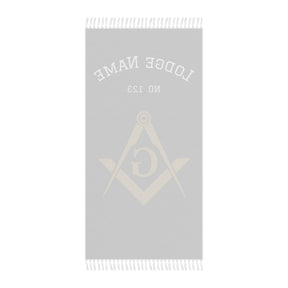 Master Mason Blue Lodge Towel - Black Polyester Customizable Beach Cloth - Bricks Masons