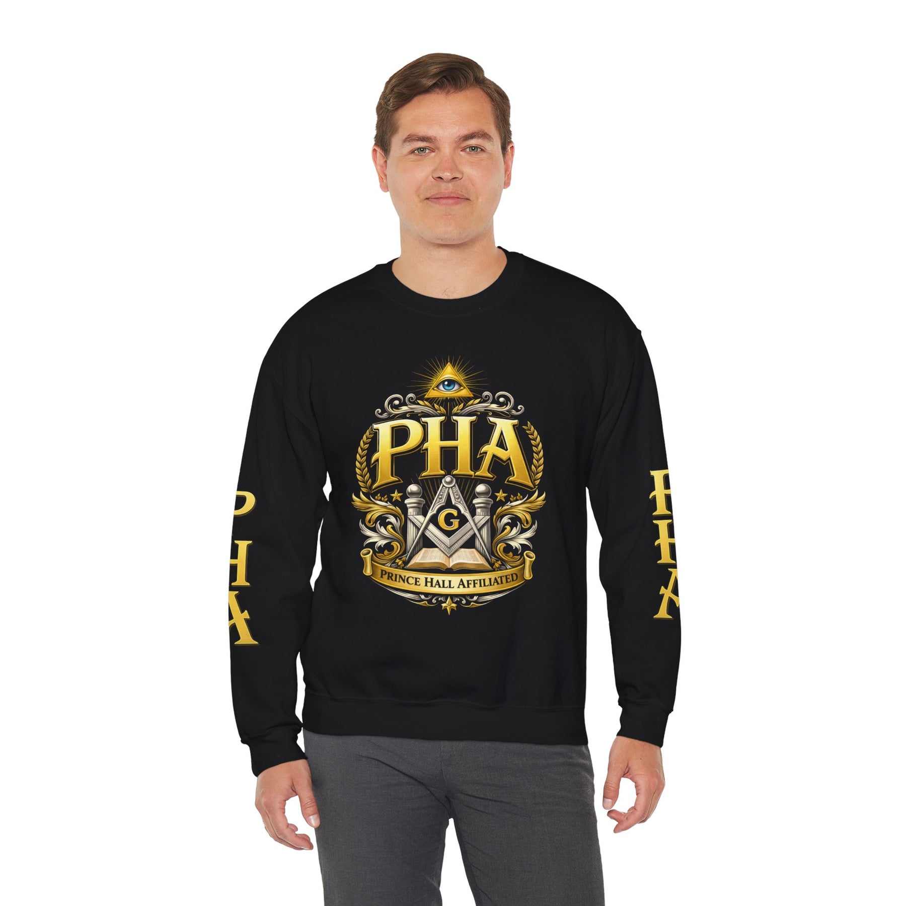 Master Mason Blue Lodge Sweatshirt - Prince Hall Affiliated Square & Compass G & Eye