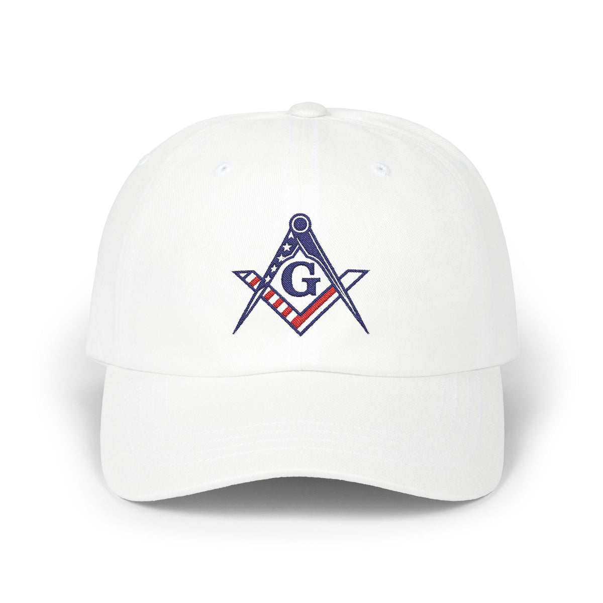Master Mason Blue Lodge Baseball Cap - Embroidered Patriotic Masonic Dad Cap American Flag - Bricks Masons