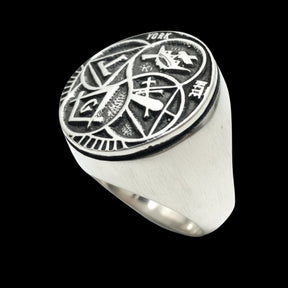 Mason Ring York Rite Silver Freemasonry 13 Gr 1.8 Cm Art 887 - Bricks Masons