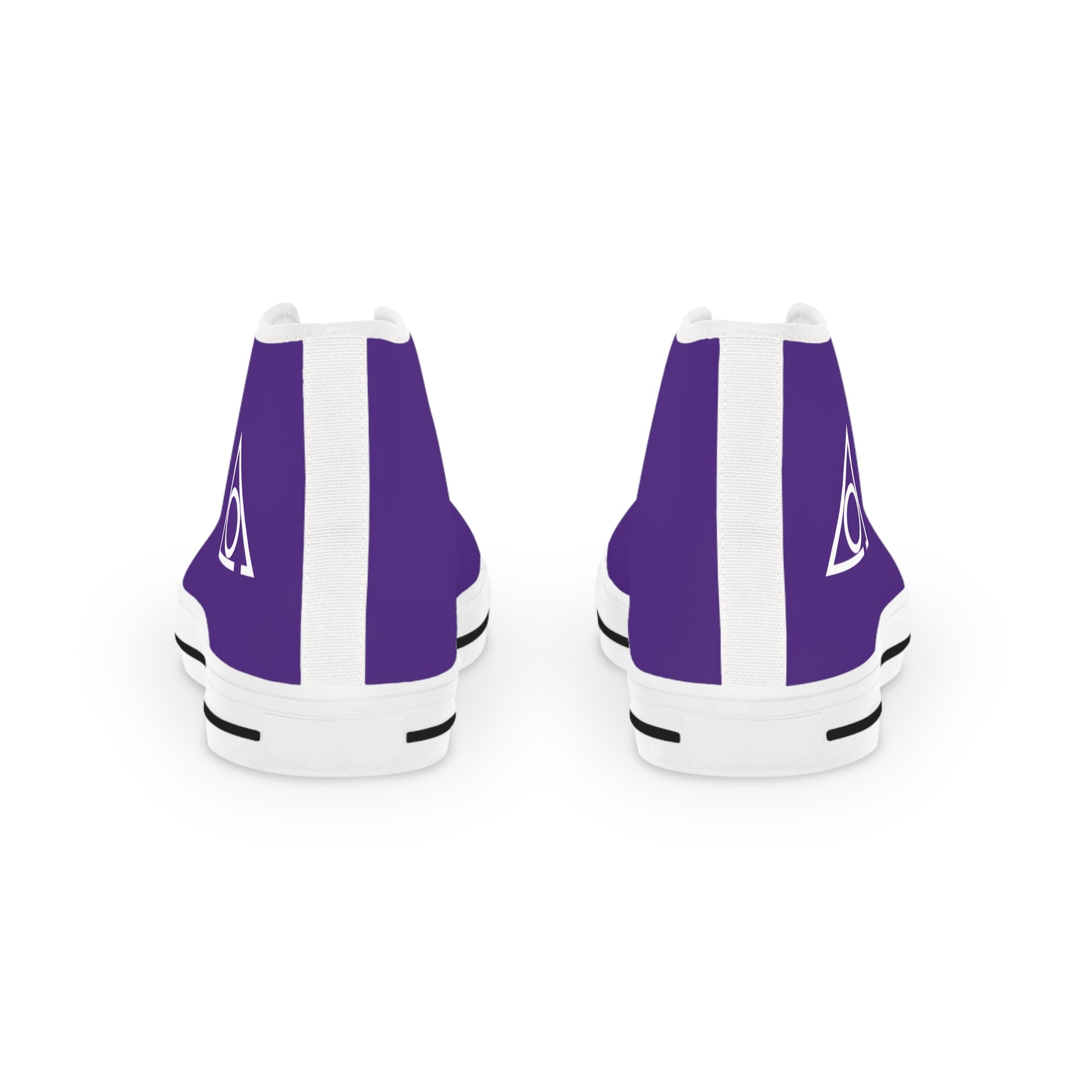 LOCOP Sneaker - High Top Black & White Purple Canvas White Emblem - Bricks Masons