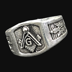 Masonic Master Degree Silver Ring Freemasonry 7 Gr 1.5 Cm Art 892 - Bricks Masons
