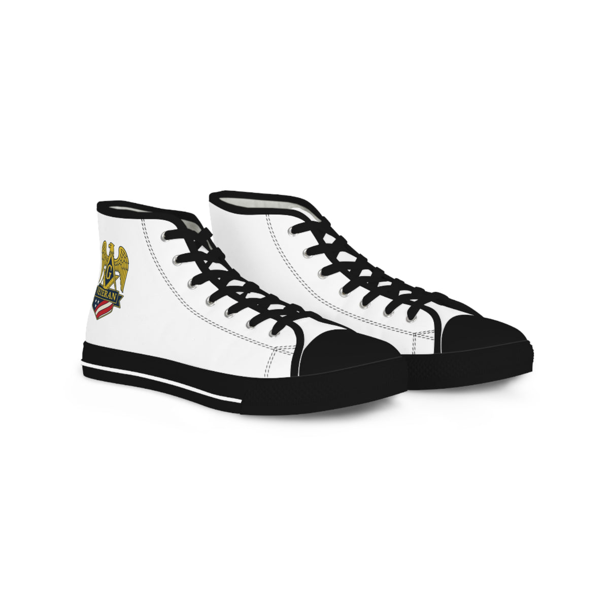 Master Mason Blue Lodge Sneaker - High Top Black & White Sole Veteran Mason - Bricks Masons