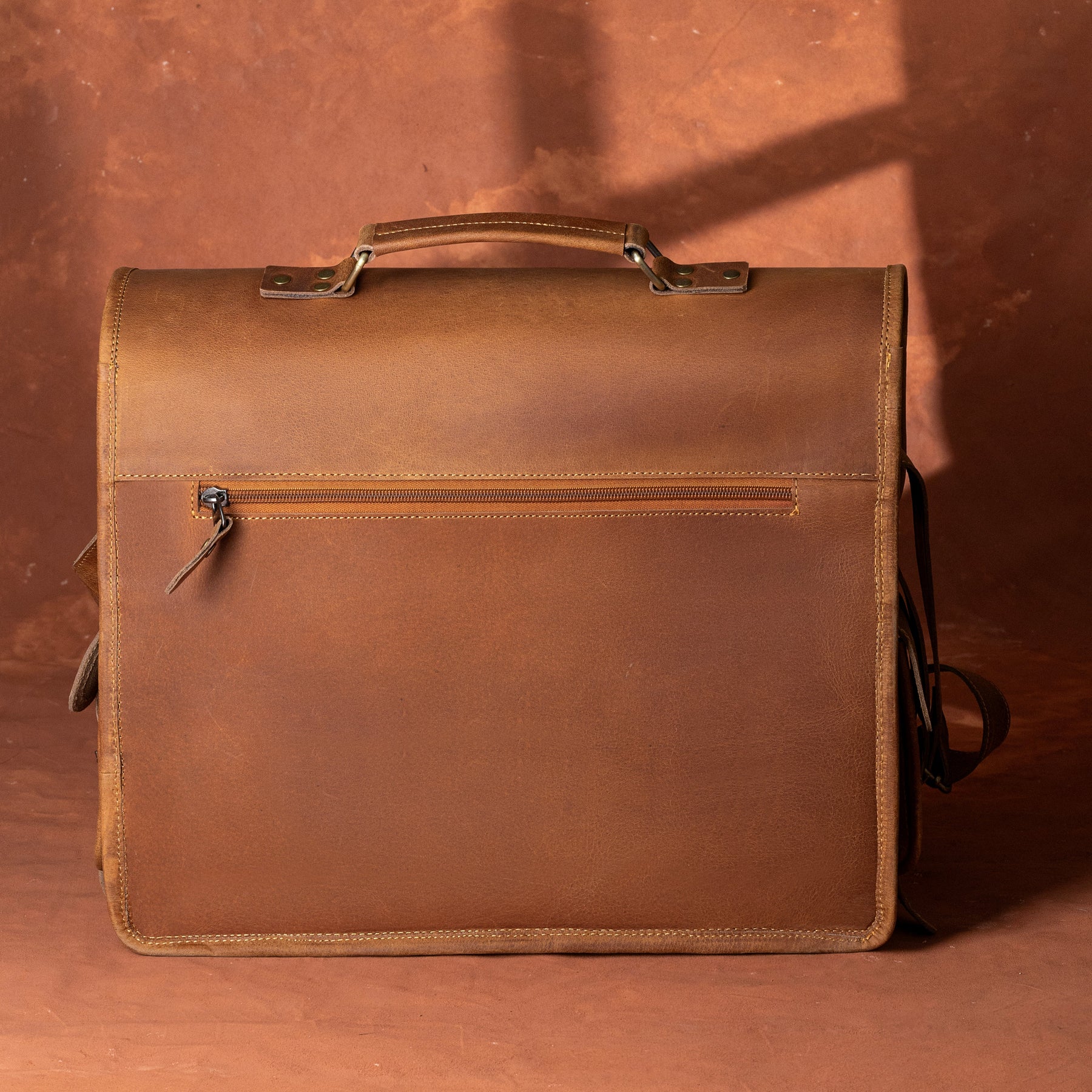 Council Briefcase - Genuine Leather Crazy Horse Finish - Bricks Masons