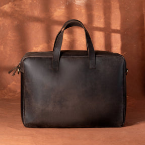 Royal Arch Chapter Briefcase - Dark Brown Cow Leather - Bricks Masons