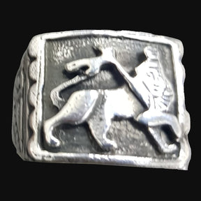 Rastafari Ring Leon Judah Silver 8 Gr 1.5 Cm Art 900 - Bricks Masons