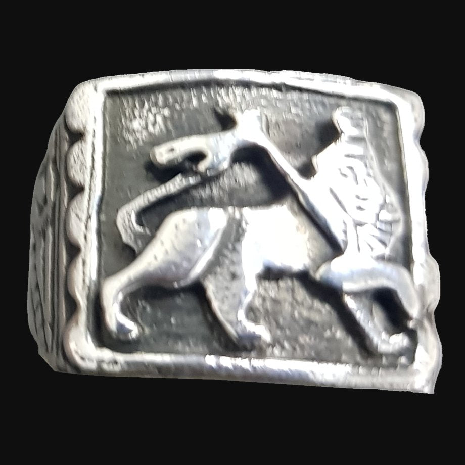 Rastafari Ring Leon Judah Silver 8 Gr 1.5 Cm Art 900 - Bricks Masons