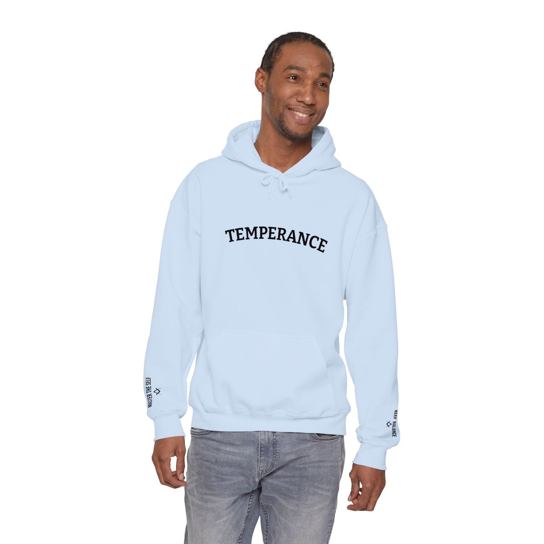 Entered Apprentice Blue Lodge Hoodie - Temperance Front & Sleeves Embroidery - Bricks Masons
