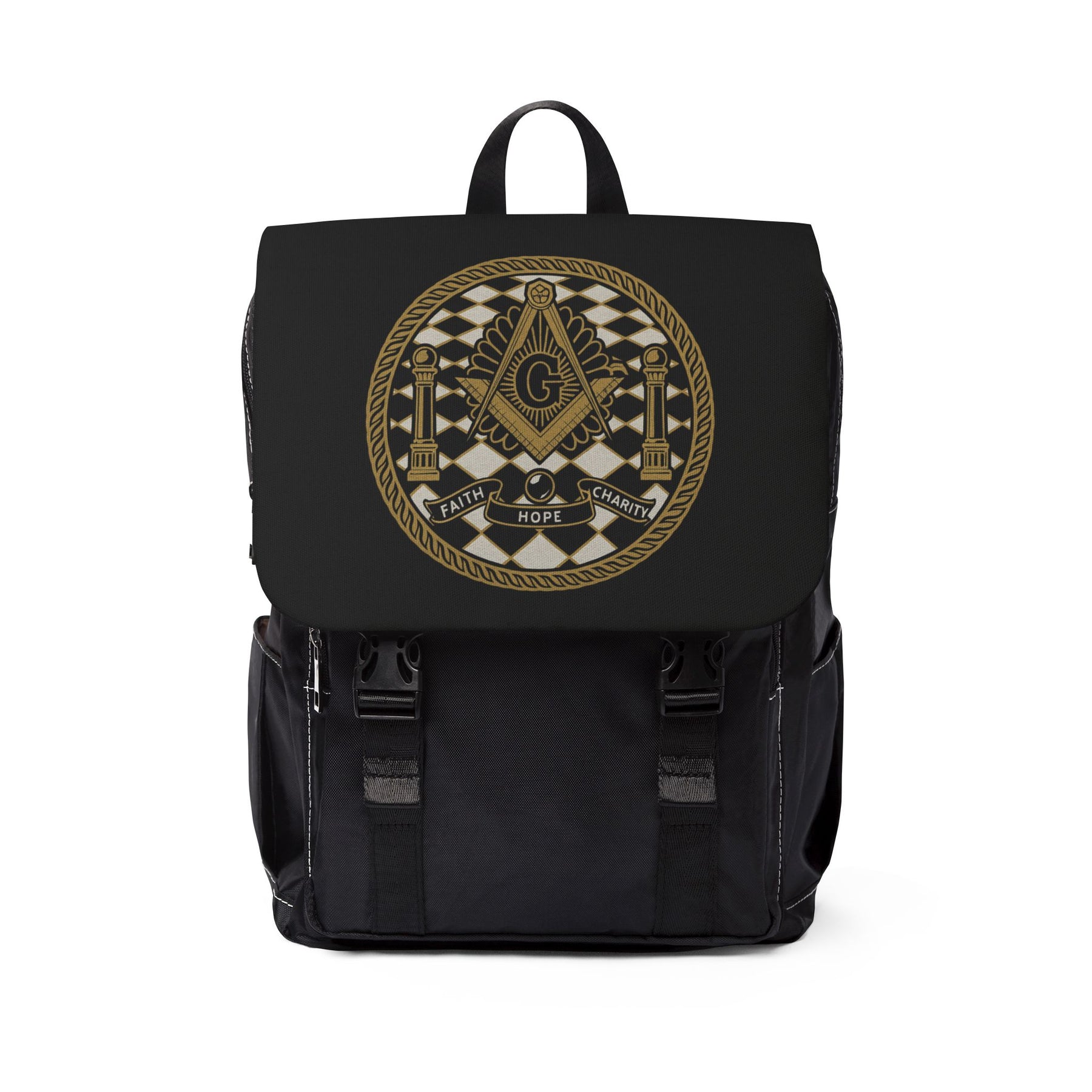 Master Mason Blue Lodge Backpack - Faith Hope Charity - Bricks Masons