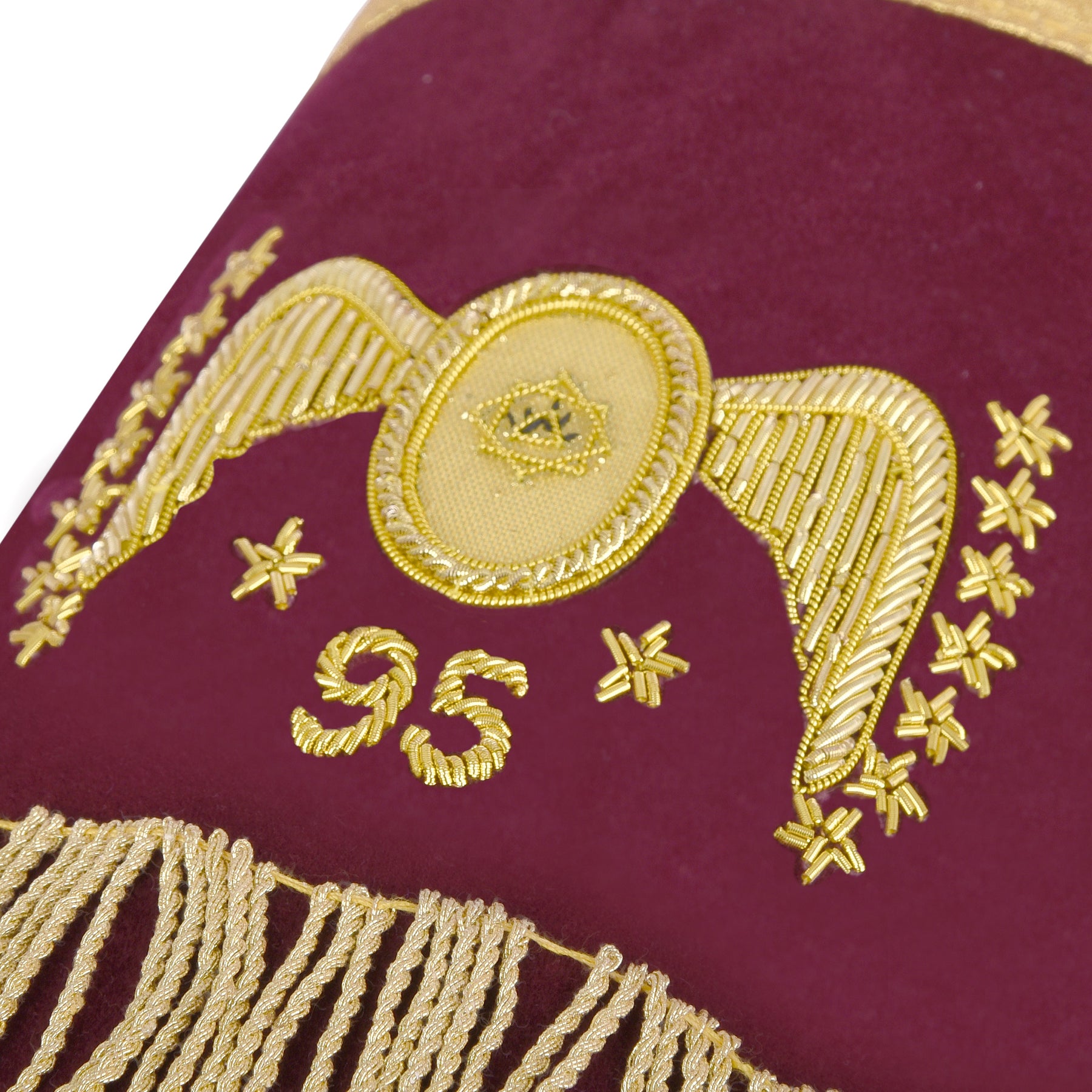 95th Degree Memphis Misraim Regalia Set - Burgundy & Gold Hand Embroidery - Bricks Masons