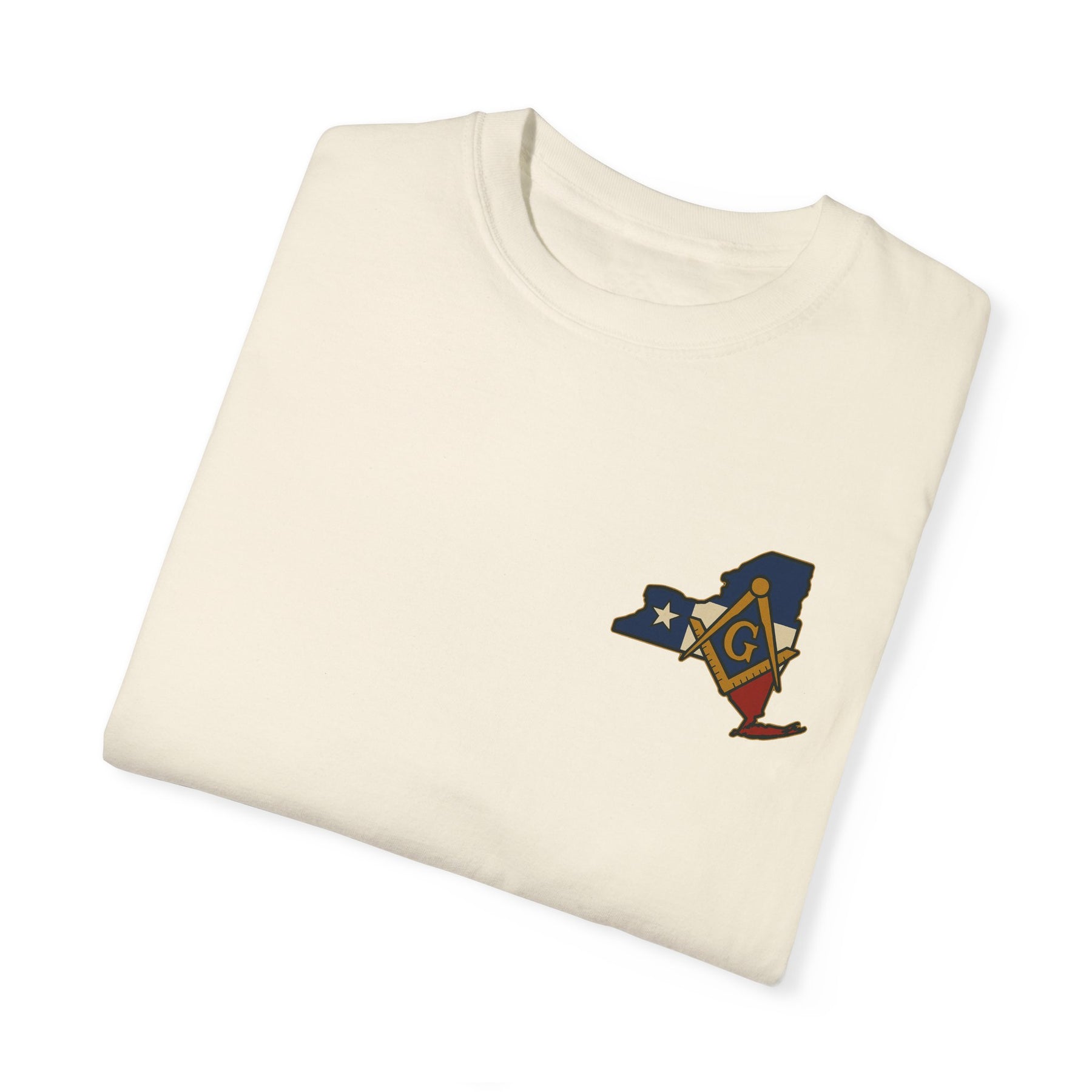 Master Mason Blue Lodge T-Shirt - Garment-Dyed New York Mason - Bricks Masons